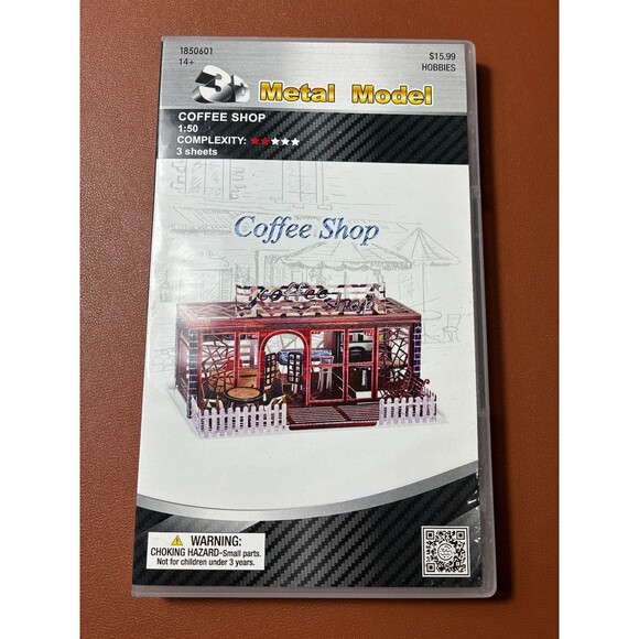 Metal Model Coffee Shop Kit - 1:50 Scale, 3 Sheets - Picture 1 of 3